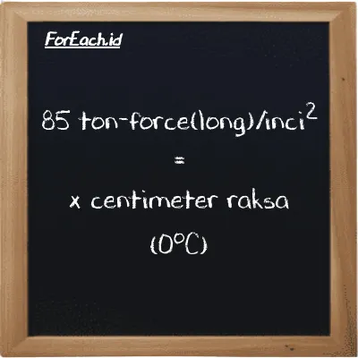 Contoh konversi ton-force(long)/inci<sup>2</sup> ke centimeter raksa (0<sup>o</sup>C) (LT f/in<sup>2</sup> ke cmHg)